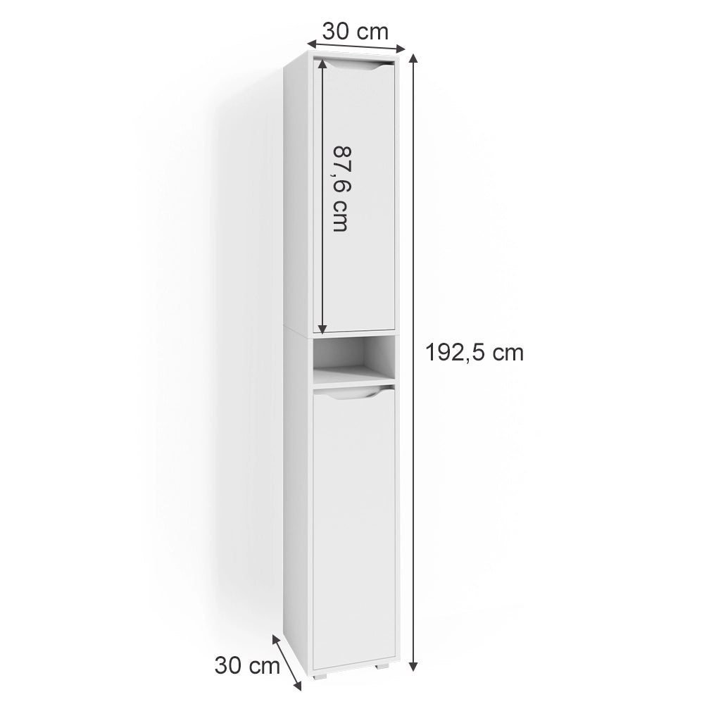 Vicco Mobile bagno alto Bianco 30 x 192.5 cm