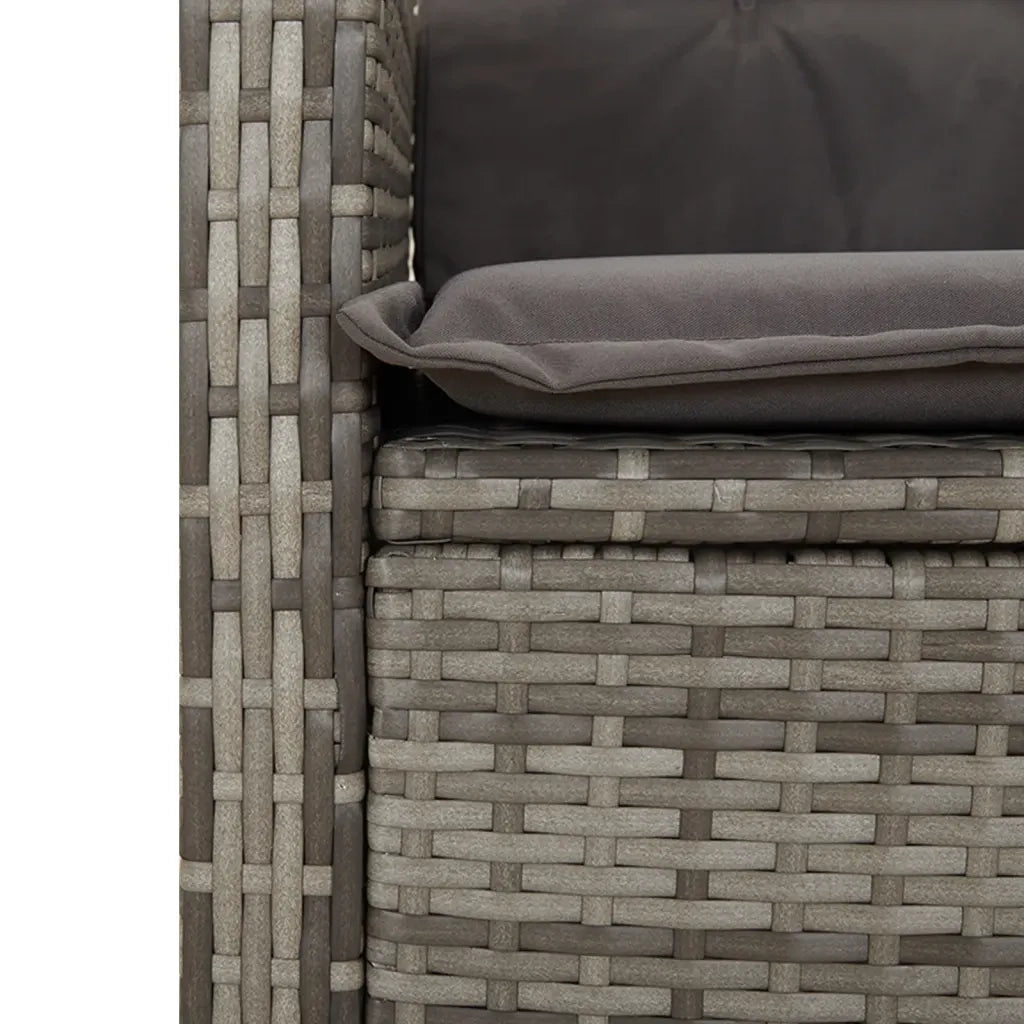 Set da Pranzo da Giardino 2 pz con Cuscini in Polyrattan Grigio 3277463