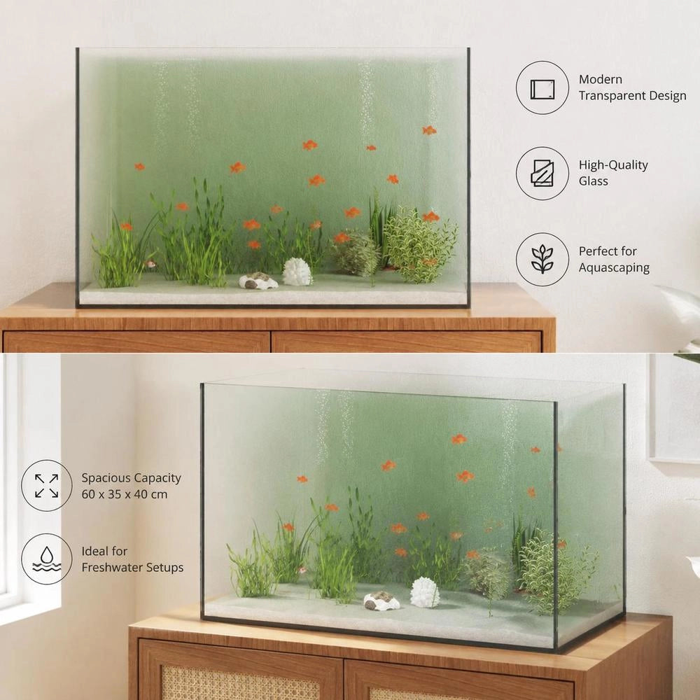 Acquario Con Archiviazione Trasparente 60 X 35 X 40 Cm Vetro