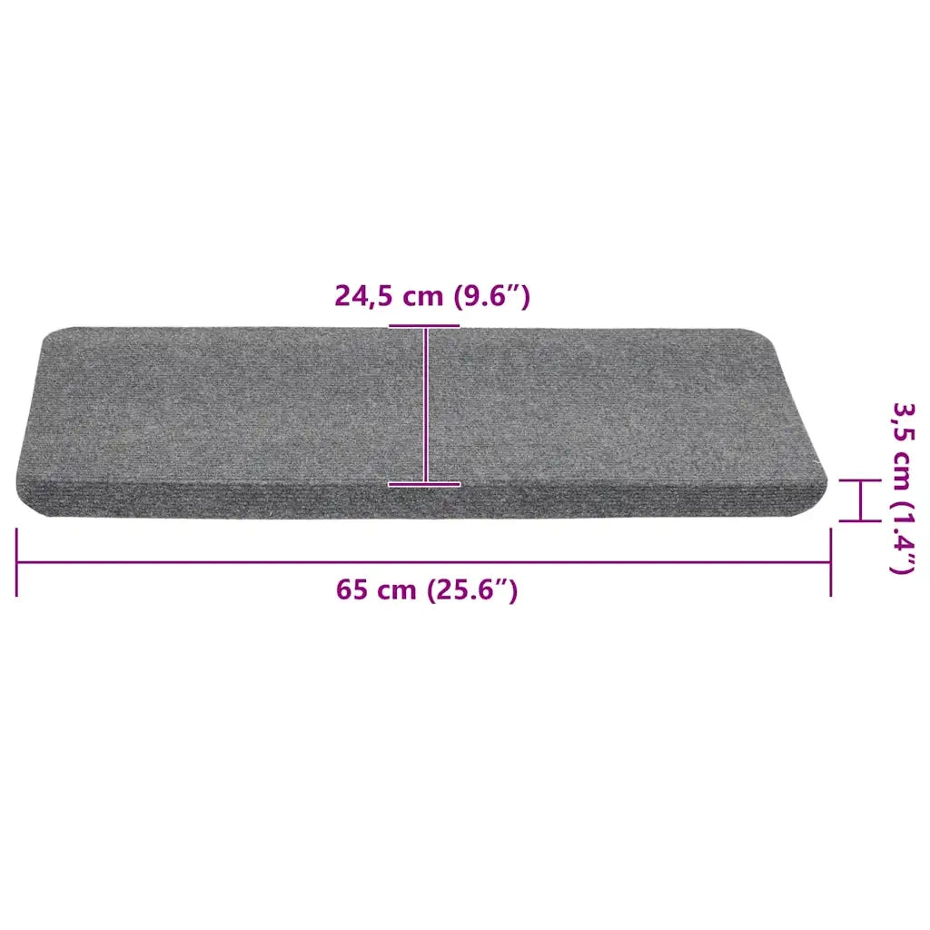Tappetini Autoadesivi per Scale 15 pz 65x24,5x3,5 cm Grigio 343479