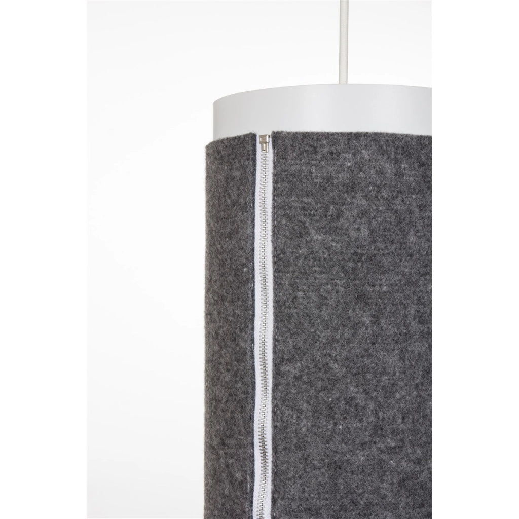 Lampada a sospensione Zip Star Large in feltro grigio
