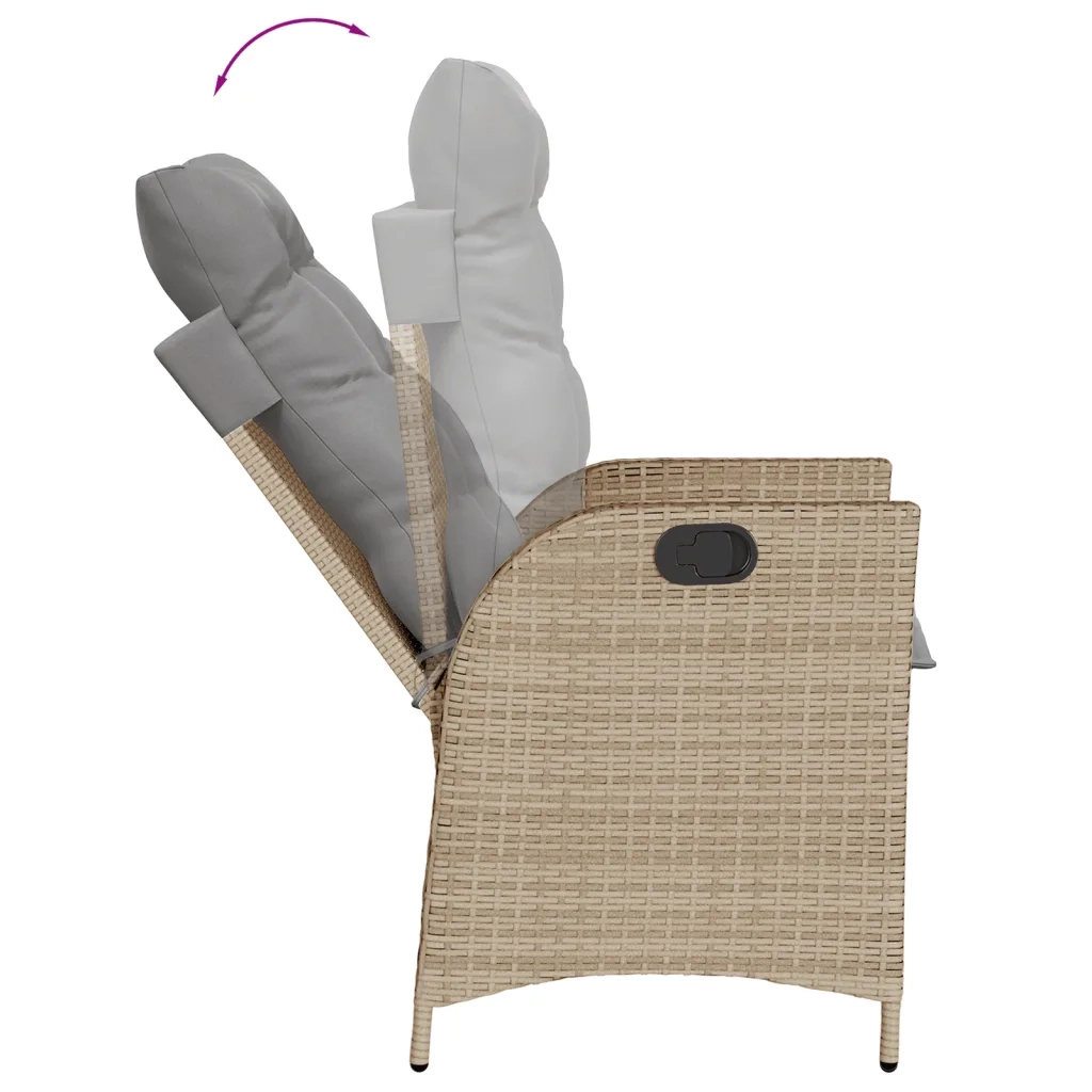 Set Pranzo da Giardino 7 pz con Cuscini Beige Misto Polyrattan 3213127