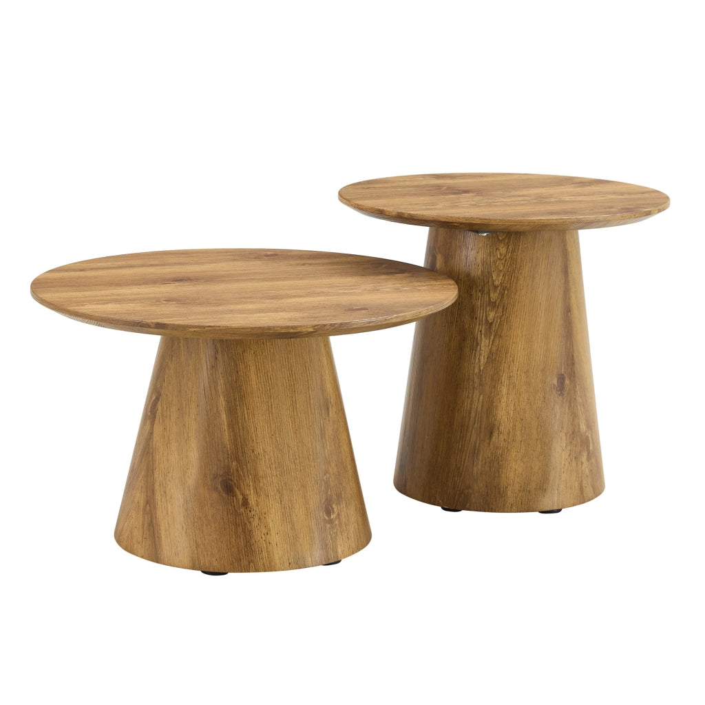 TAVOLINI Set da 2 pezzi 50x48 cm + 60x35 cm MDF effetto legno