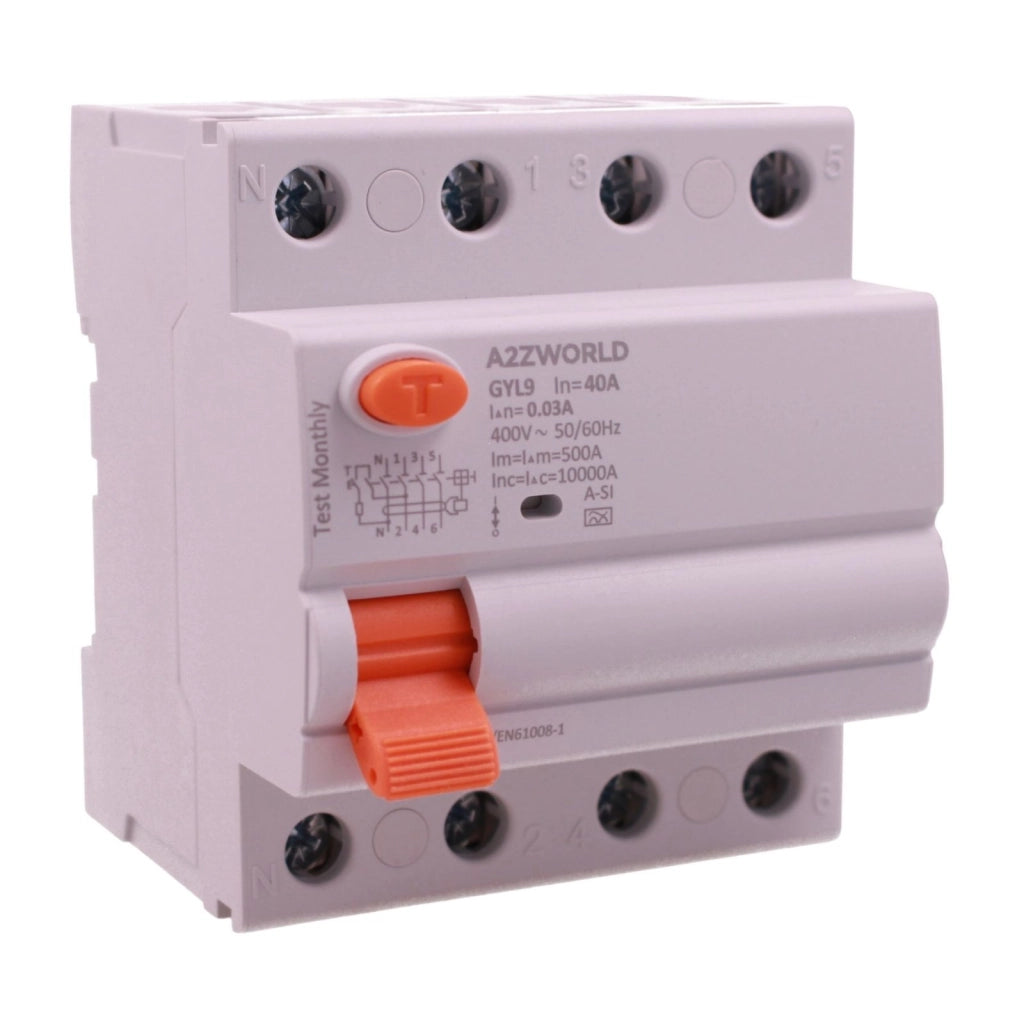 RCCB Interruttore Differenziale Puro Tipo A-SI Super Immunizzato, 3P+N 4M 10000A 30mA AC 400V IP20 GYL9 Elettromeccanico, Corrente Disponibili 40A 63A 100A (40A)