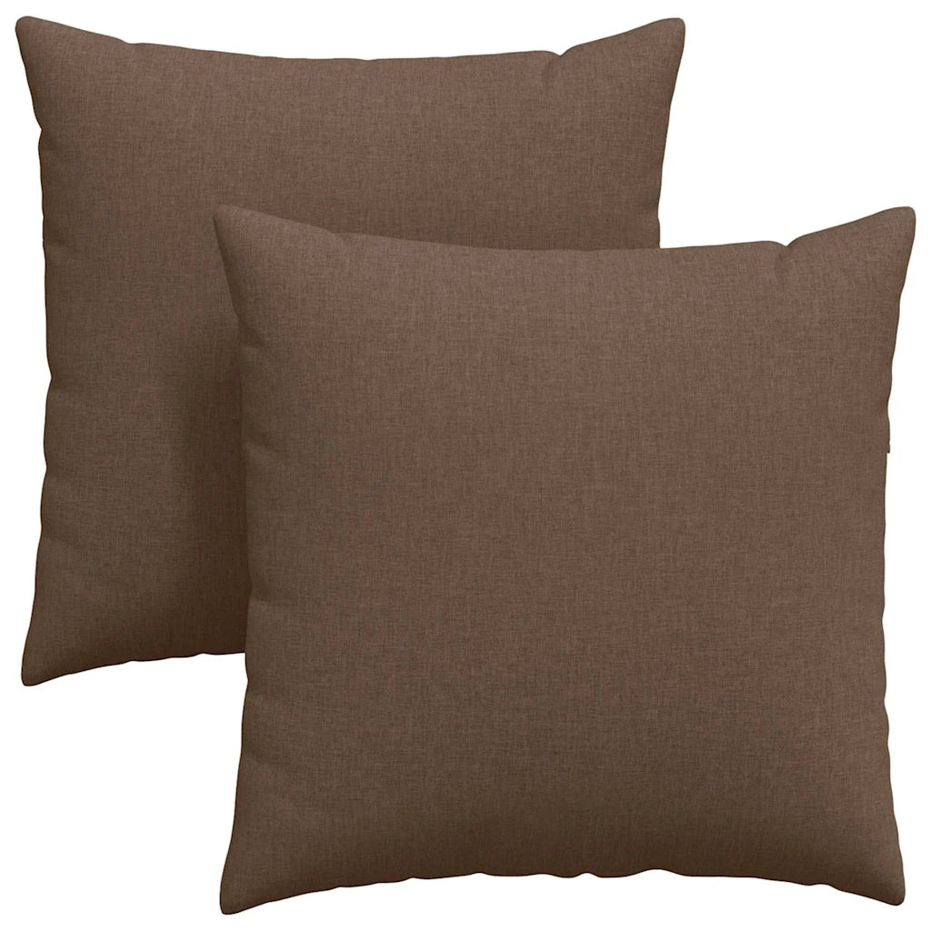 Cuscini da Divano 2 pz | Cuscini per sedie Marrone 80 x 80 cm Tessuto