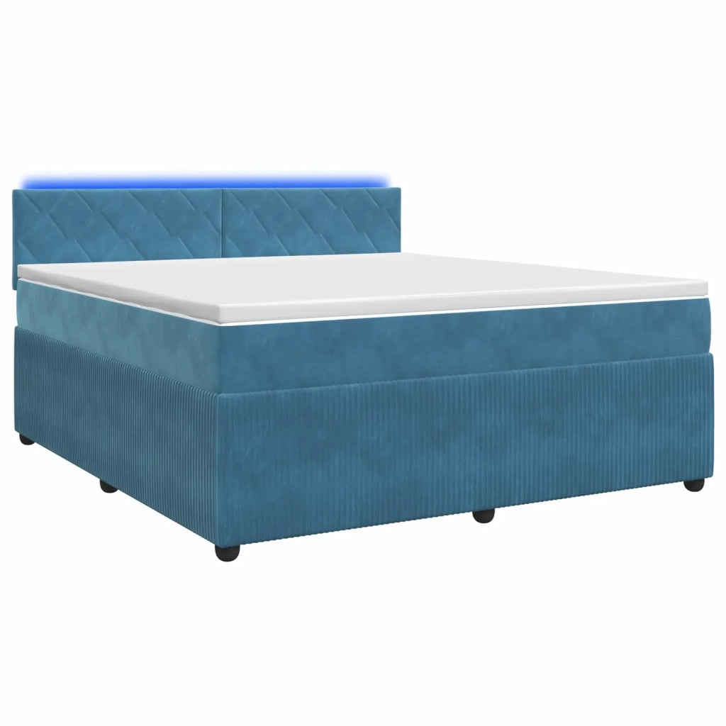 Letto box spring con materasso Blu 140 x 190 cm Velluto 3453147