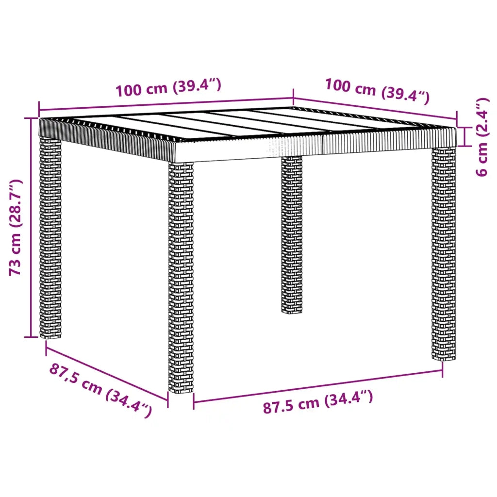 Set da Pranzo per Giardino 5 pcs Marrone Polipropilene 3378538