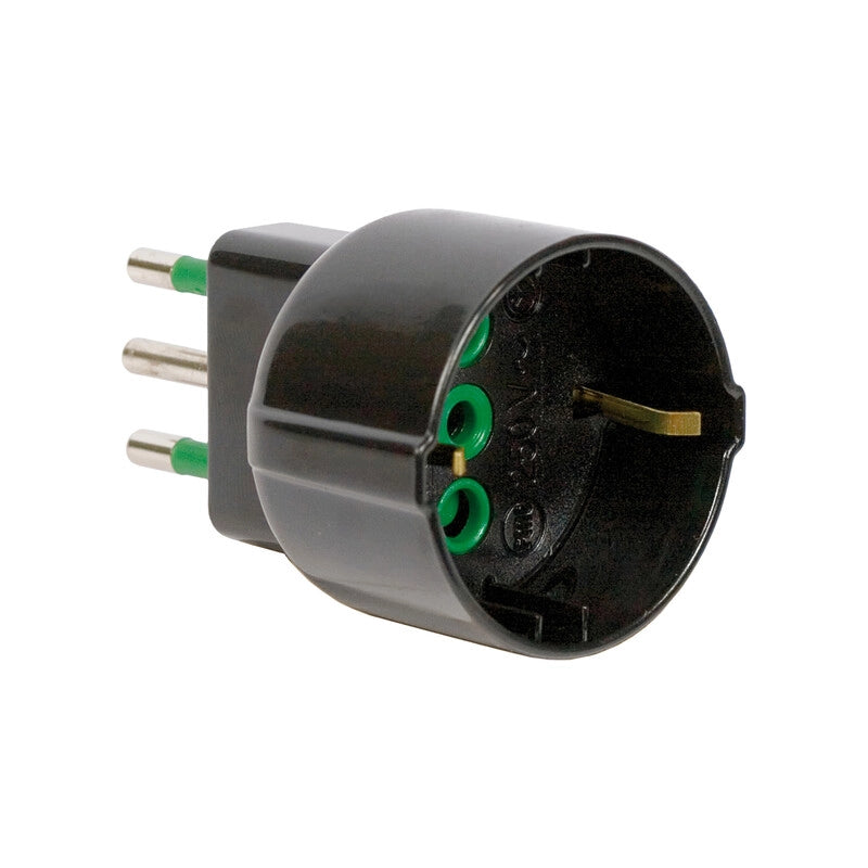 FME 82.121 ADATTATORE 10A 2P+T SCHUKO NERO- 1,0 pz