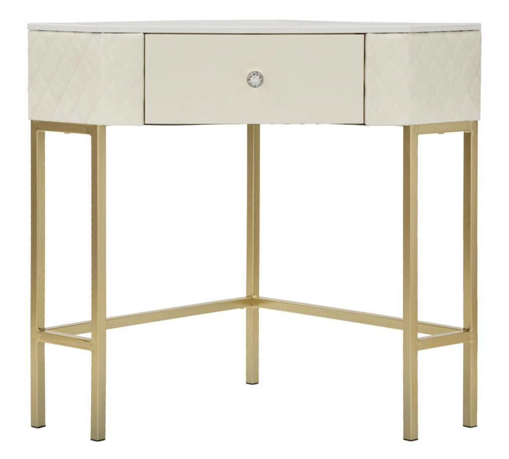 Console Angolare Sharon 84,5x60x77 cm in Pino e MDF e Metallo e Plastica