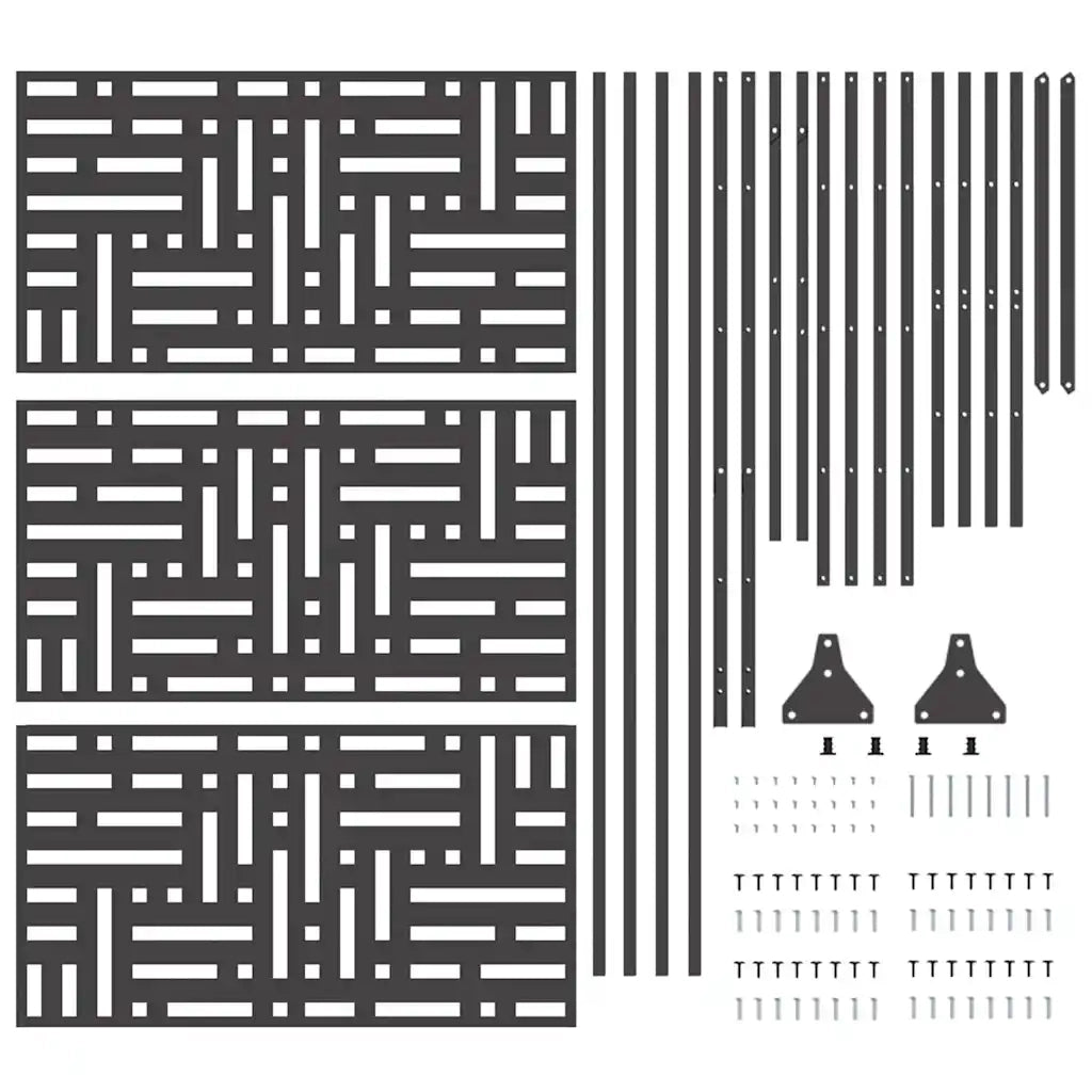 Schermo per Privacy 100 x 50 x 180 cm Acciaio Nero 868549
