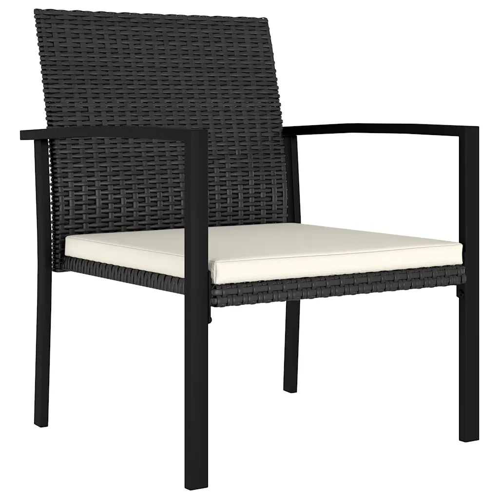 Set da Pranzo da Giardino 9 pz in Polyrattan Nero 3065710