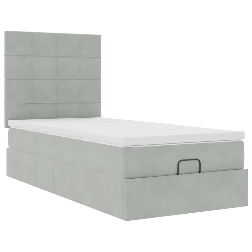 Struttura Letto Pouf con Materassi 100x200 cm Velluto 3314300