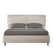 Letto matrimoniale contenitore imbottito 160x190 microfibra sabbia Nandy