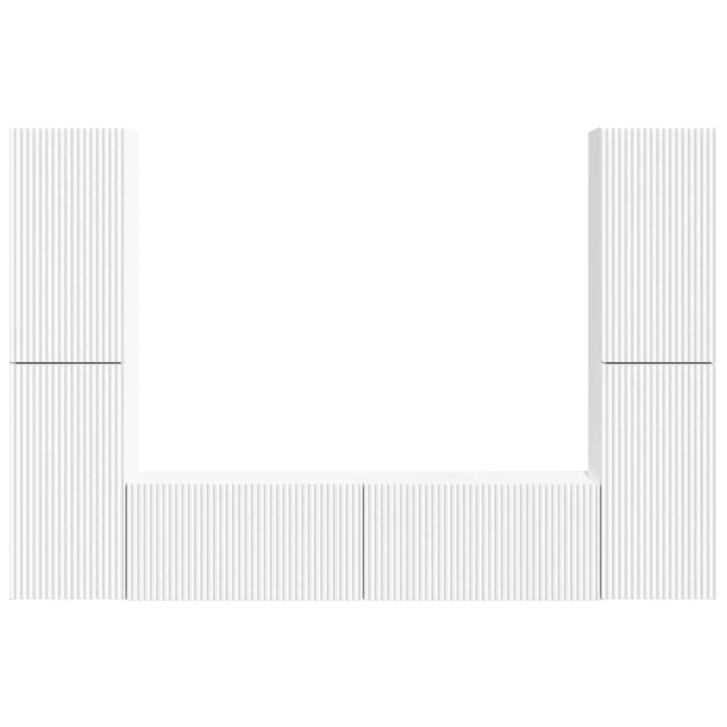 Set mobile TV 6 pcs Bianco Legno multistrato 3409105