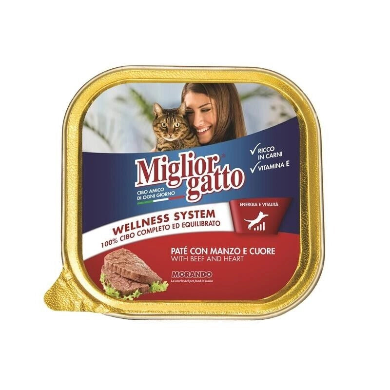 MIGLIOR GATTO PATE' CON MANZO E CUORE 100 GR