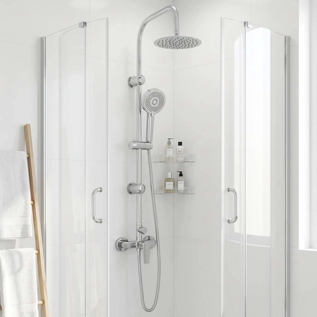 Sistema Doccia Nero Acciaio Inox 21 x 48 x 112 cm 42053767