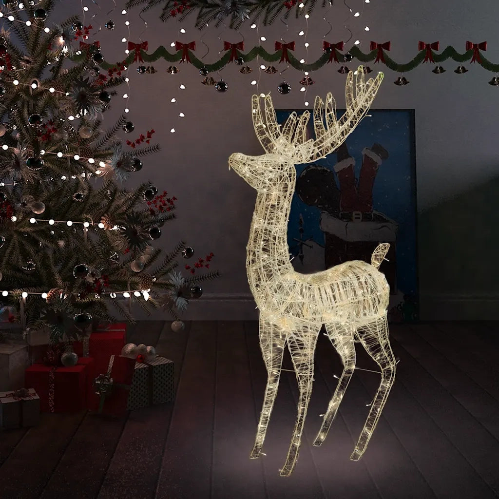 Renna di Natale XXL in Acrilico 250 LED 180 cm Bianco Caldo 329785