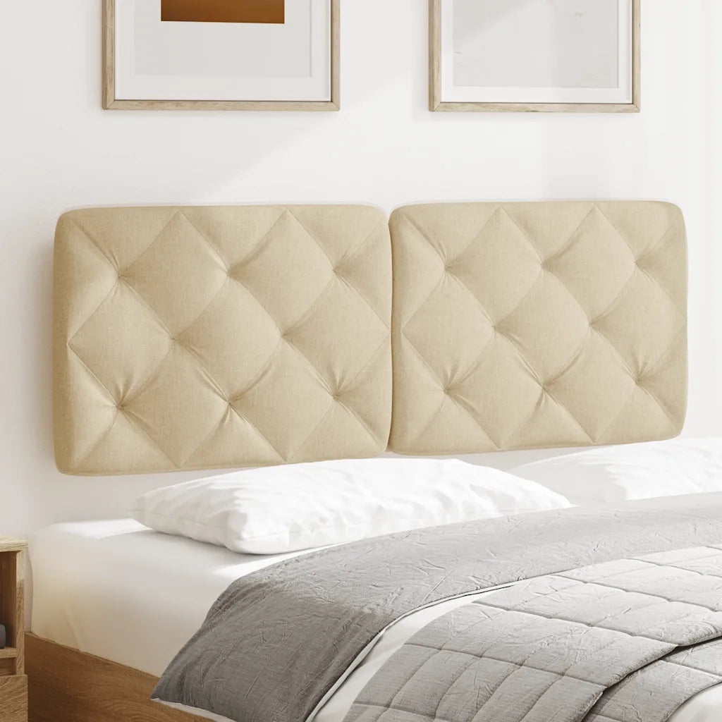 Cuscino Testiera Crema 120 cm in Tessuto 4019217