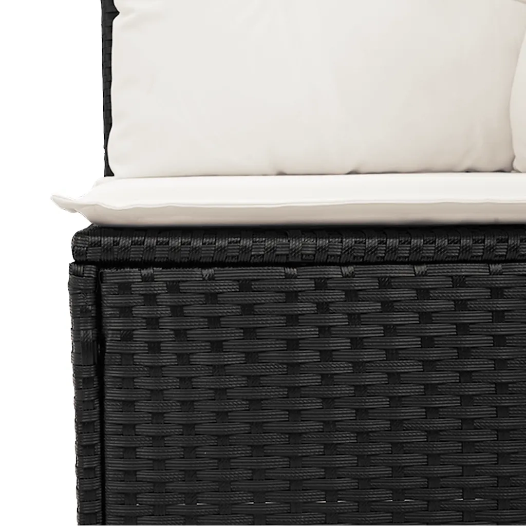 Set Divani da Giardino con Cuscini 7pz Nero Polyrattan 3327283