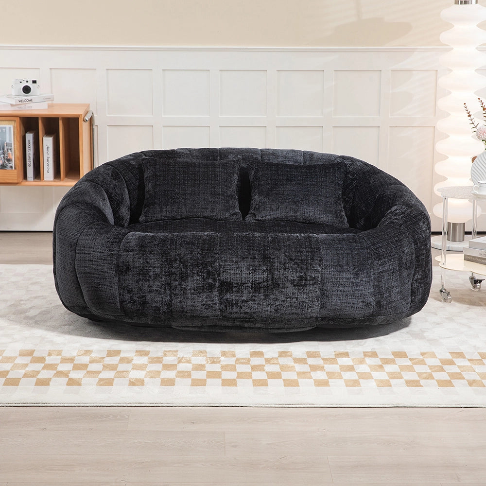 Pouf - Xylo - Chenile nero interno/esterno