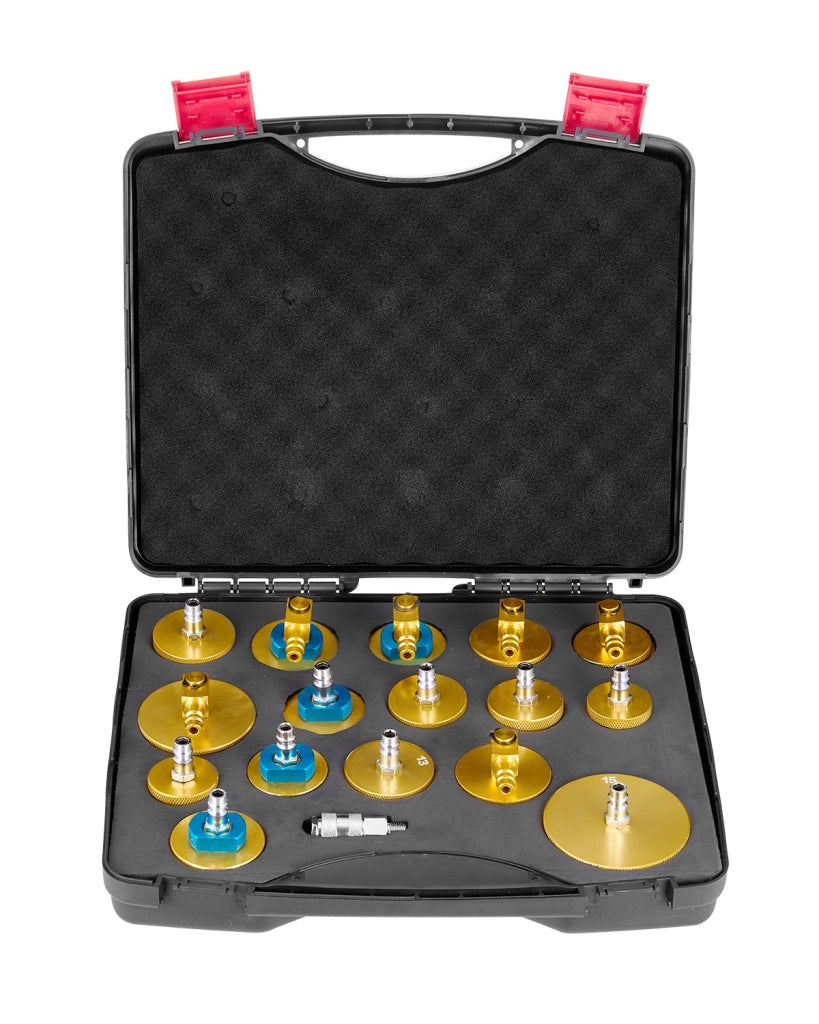 Set Adattatori per Spurgo Freni 17 Pezzi in Alluminio con Impugnatura per Riempimento Liquido Freni Auto Officina Fai da Te YS-0115