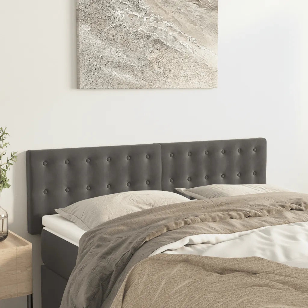 Testiera | Testata Grigio Scuro 144x5x78/88 cm in Velluto