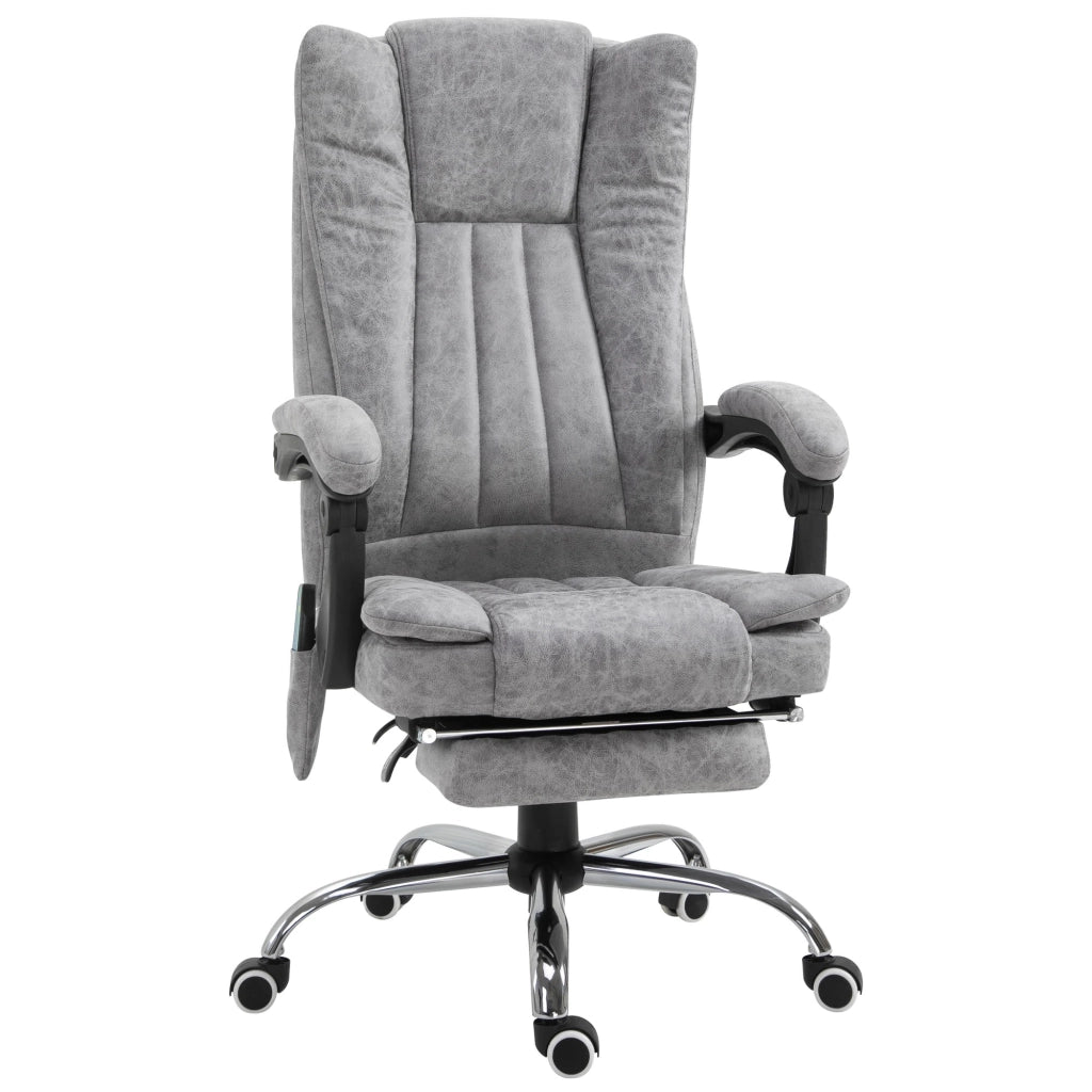 POLTRONA MASSAGGIO E RISCALDAMENTO 62x67x113-120 cm Grigio in microfibra