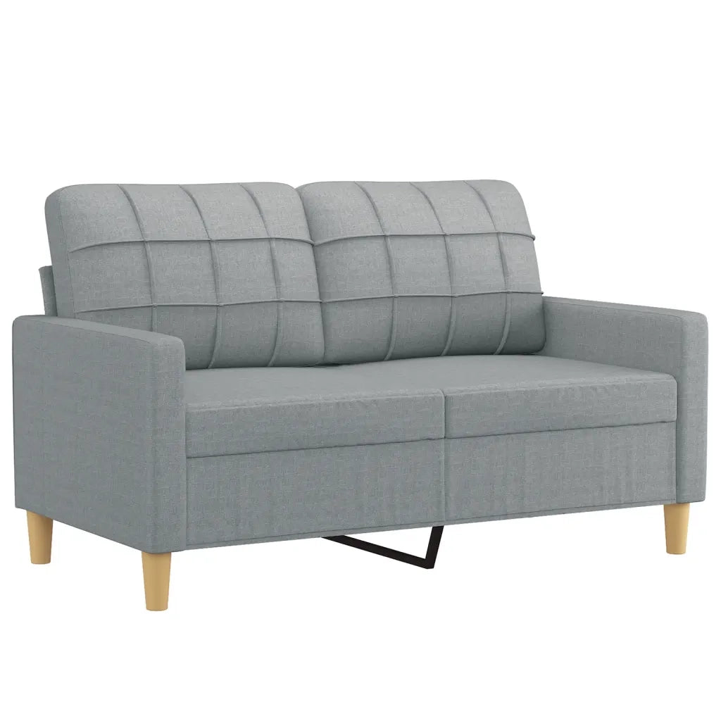 Set di Divani 2 pz con Cuscini Grigio Chiaro in Tessuto 3201306