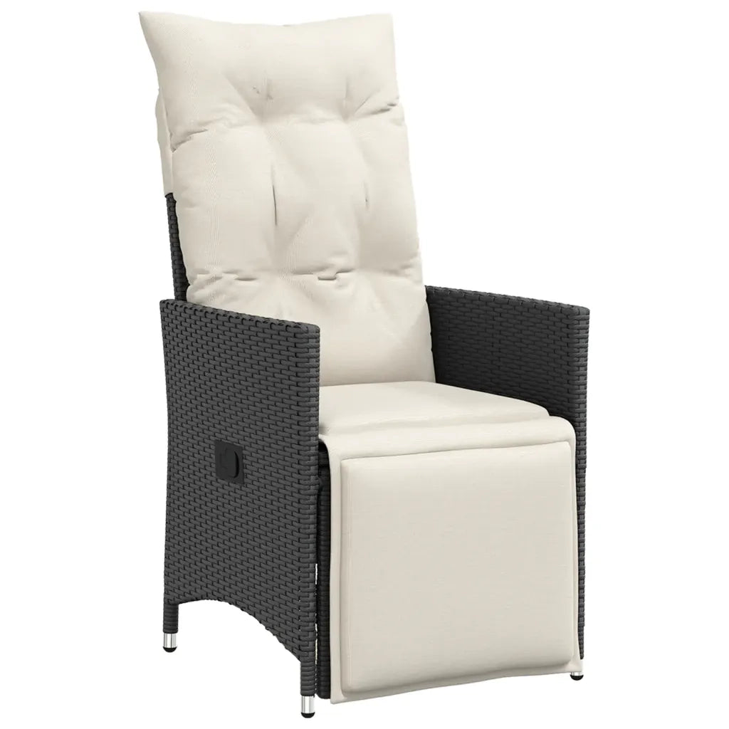 Set da Bistrò da Giardino 11 pz con Cuscini Nero in Polyrattan 3277258