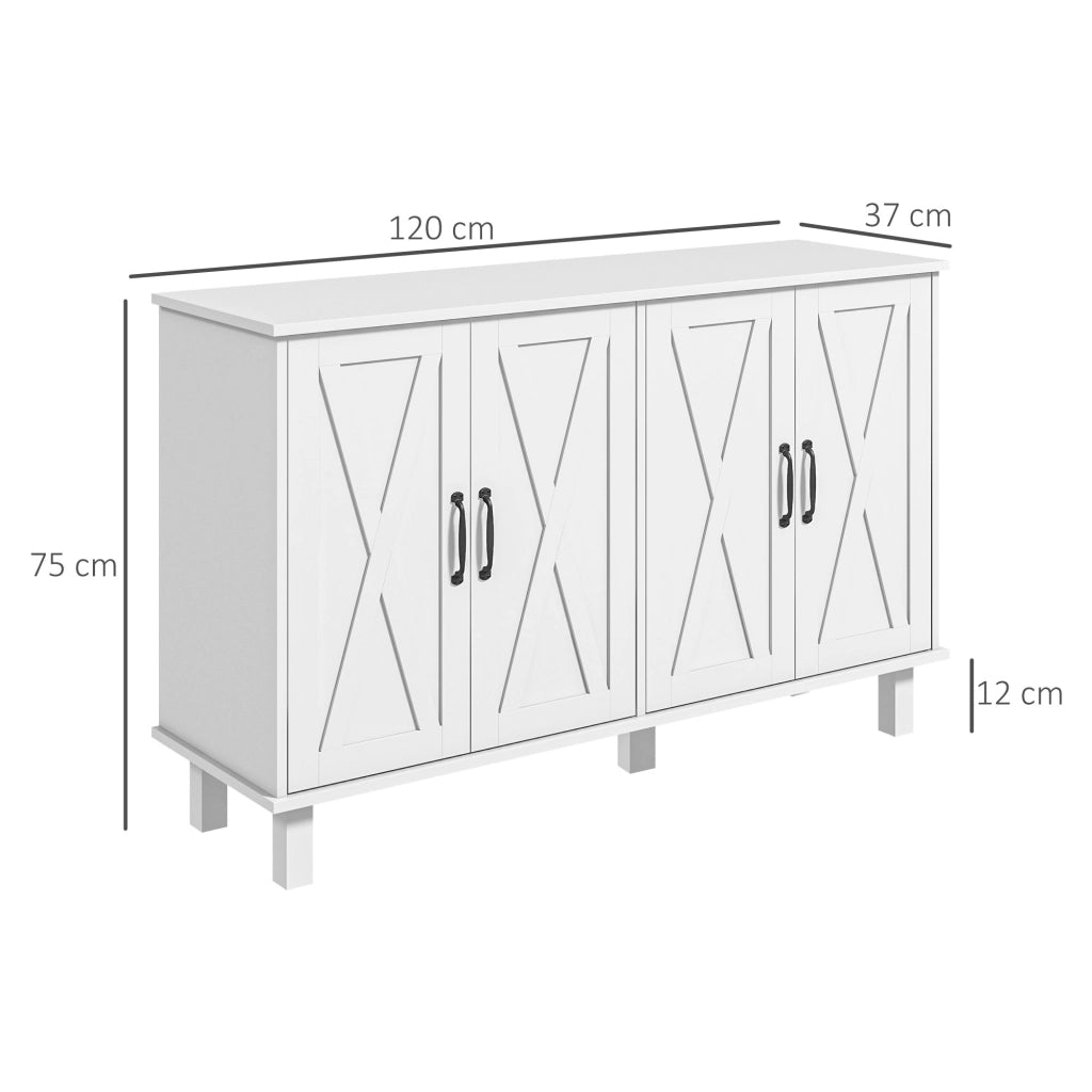 Mobile Multiuso con Cassetti e Ripiani ¨C Zephmum ¨C Bianco 120x37x75 cm
