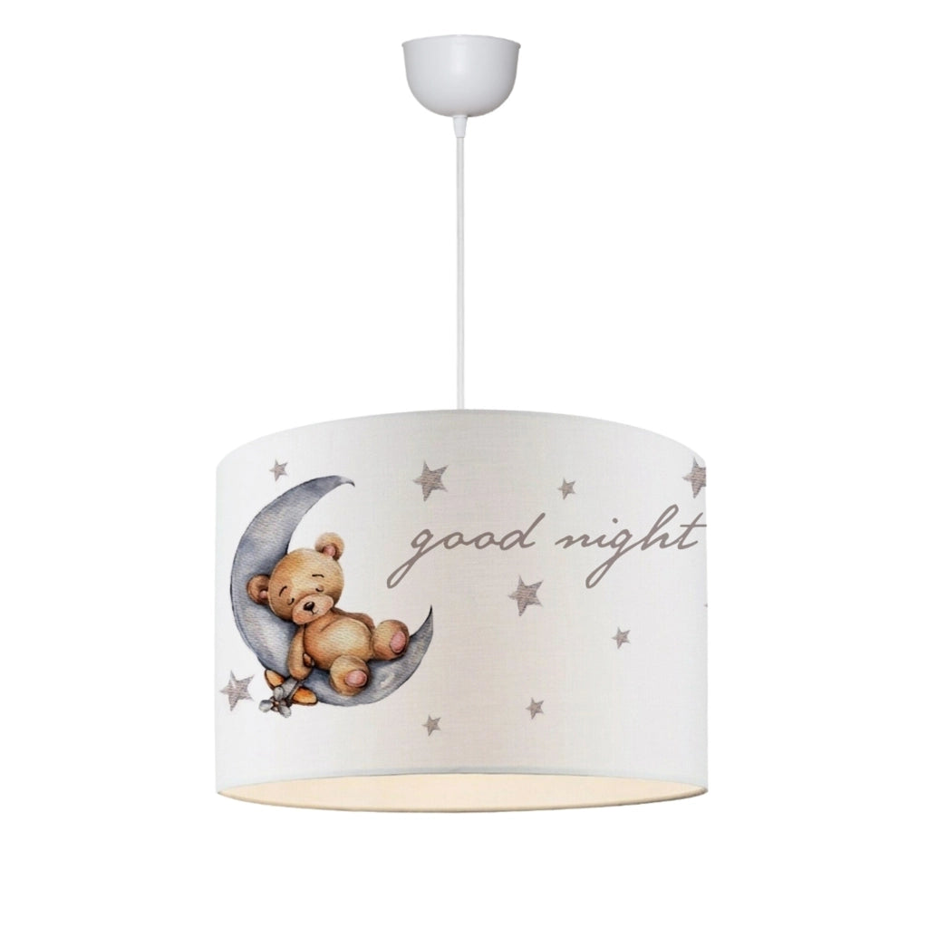 Lampada a Sospensione Rugby per Cameretta Paralume Bianco Design Orsetto lux.pro