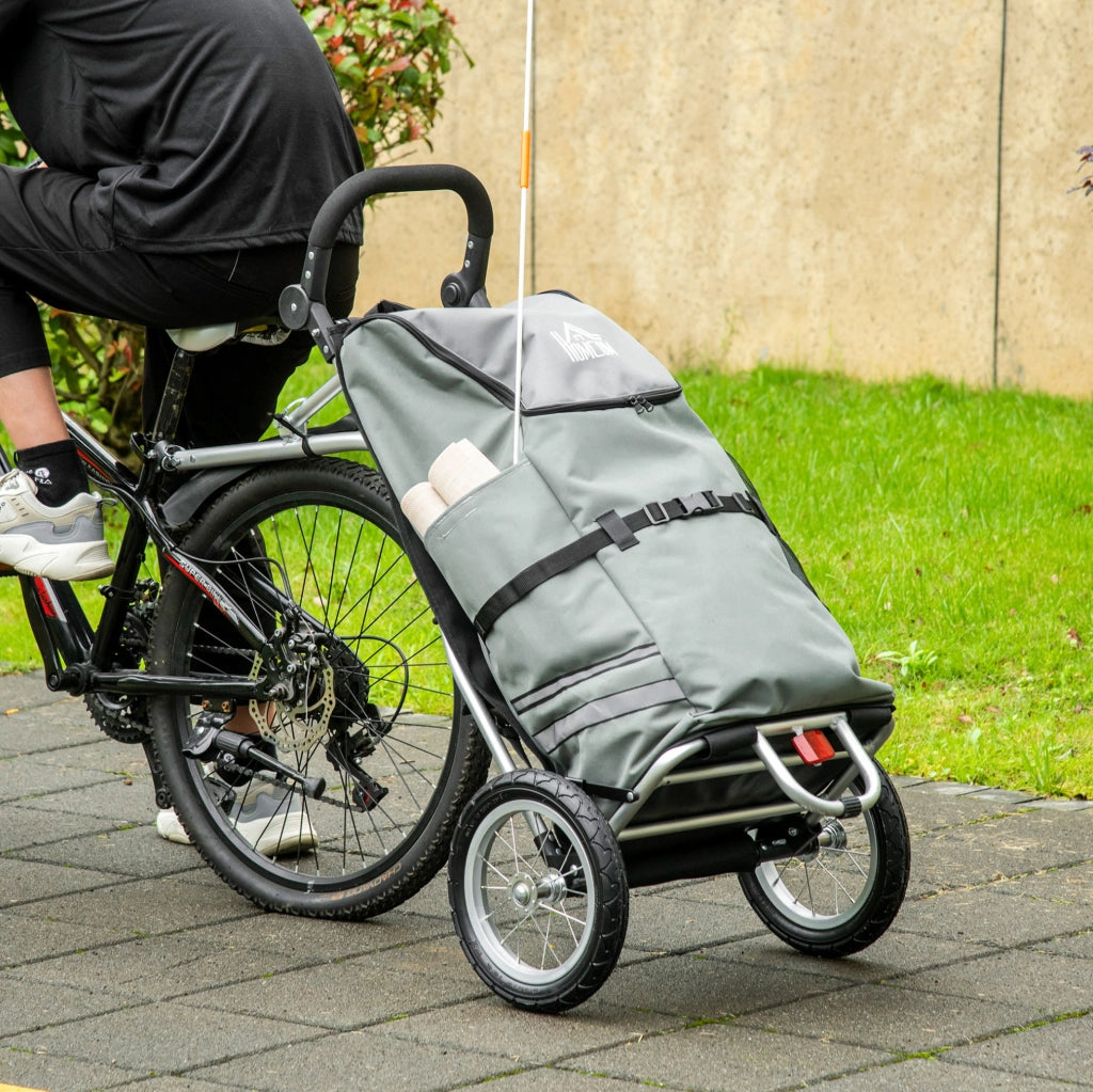 Carrello portabagagli 2 in 1 per bicicletta e spesa grigio