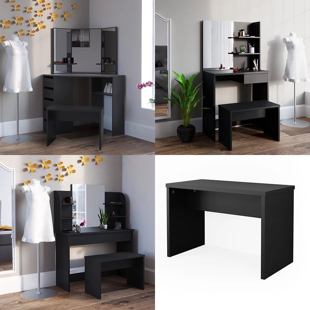 Vicco Panca Nero 70 cm per tavolo da toeletta