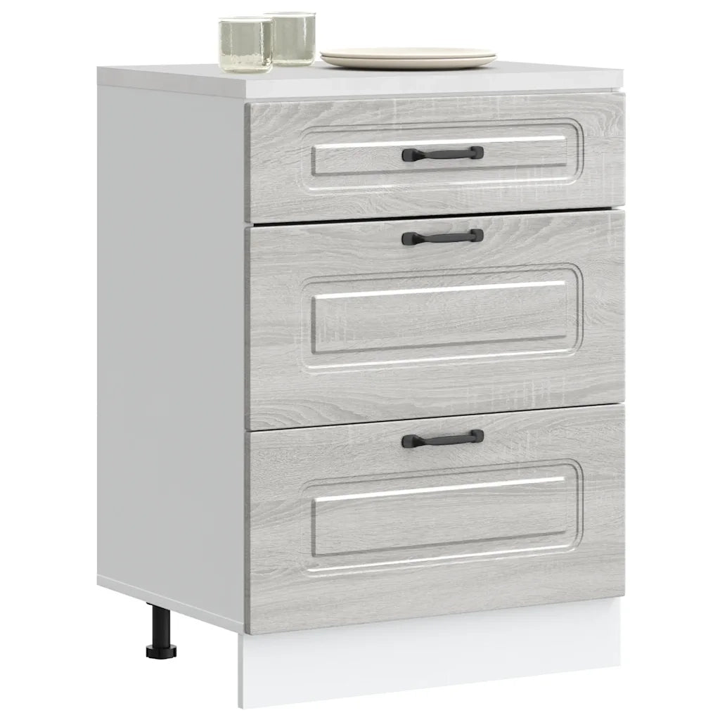 Armoire de cuisine Kalmar sonoma gris bois d'ingénierie