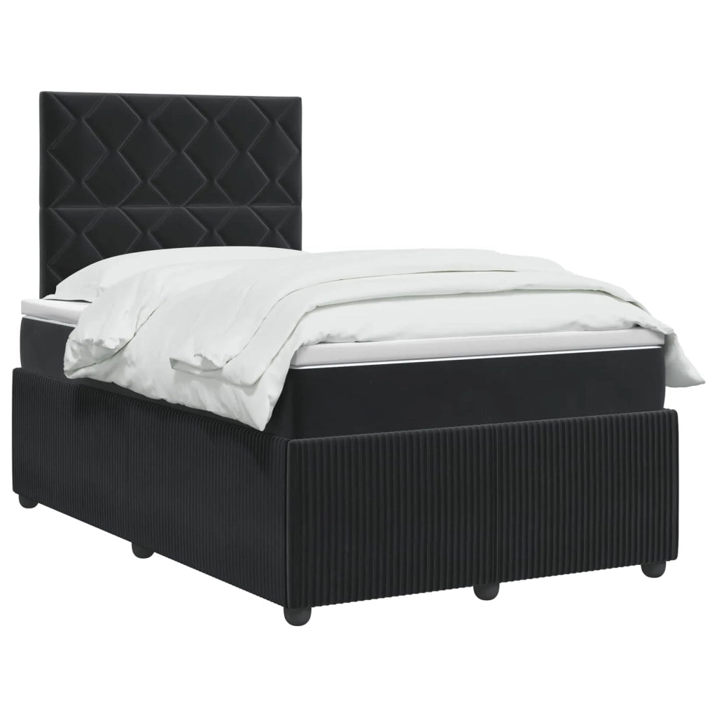 Letto box spring con materasso Nero 120 x 200 cm Velluto 3454591
