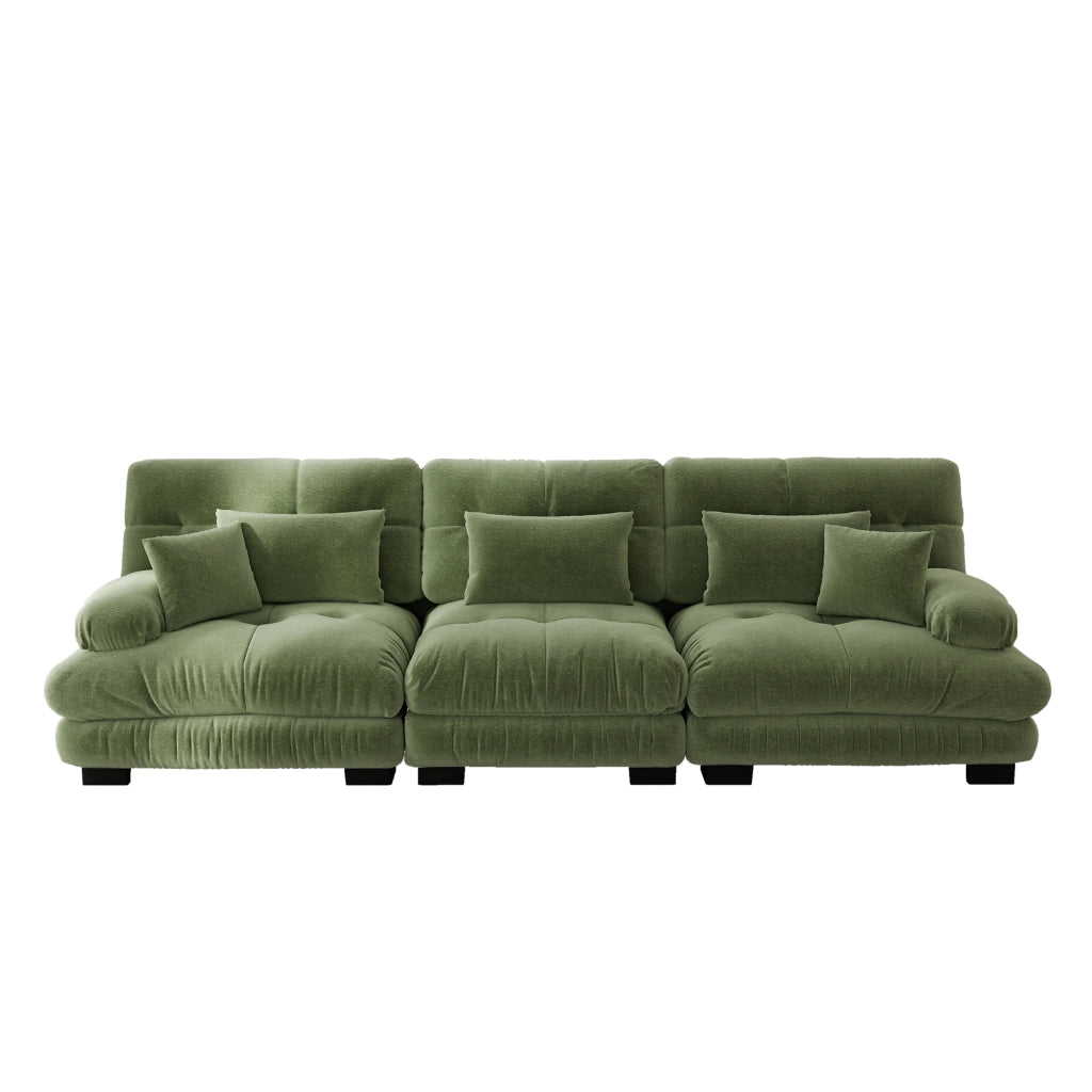 Divano Angolare Modulare 3 Posti ¨C Xylo ¨C Chenille Verde, Sofa Letto