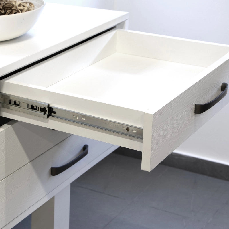 Set di guide a sfera per cassetti a estrazione totale, altezza 45 mm, L650 mm, Acciaio, Zincato bianco