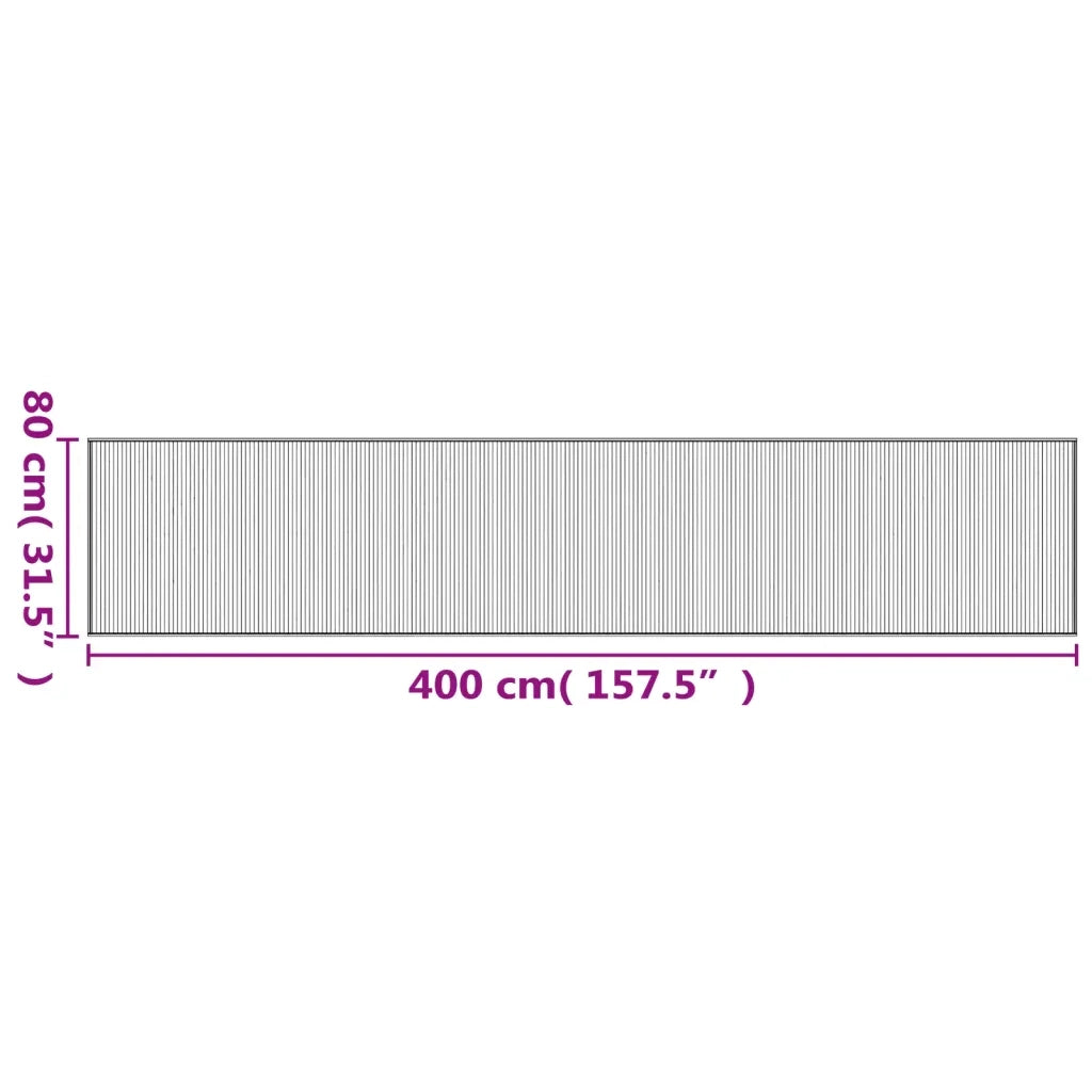 Tappeto Rettangolare Marrone Scuro 80x400 cm in Bambù 376923