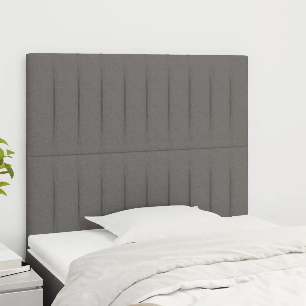 Testiera | Testata Grigio Scuro 90x5x118/128 cm Tessuto