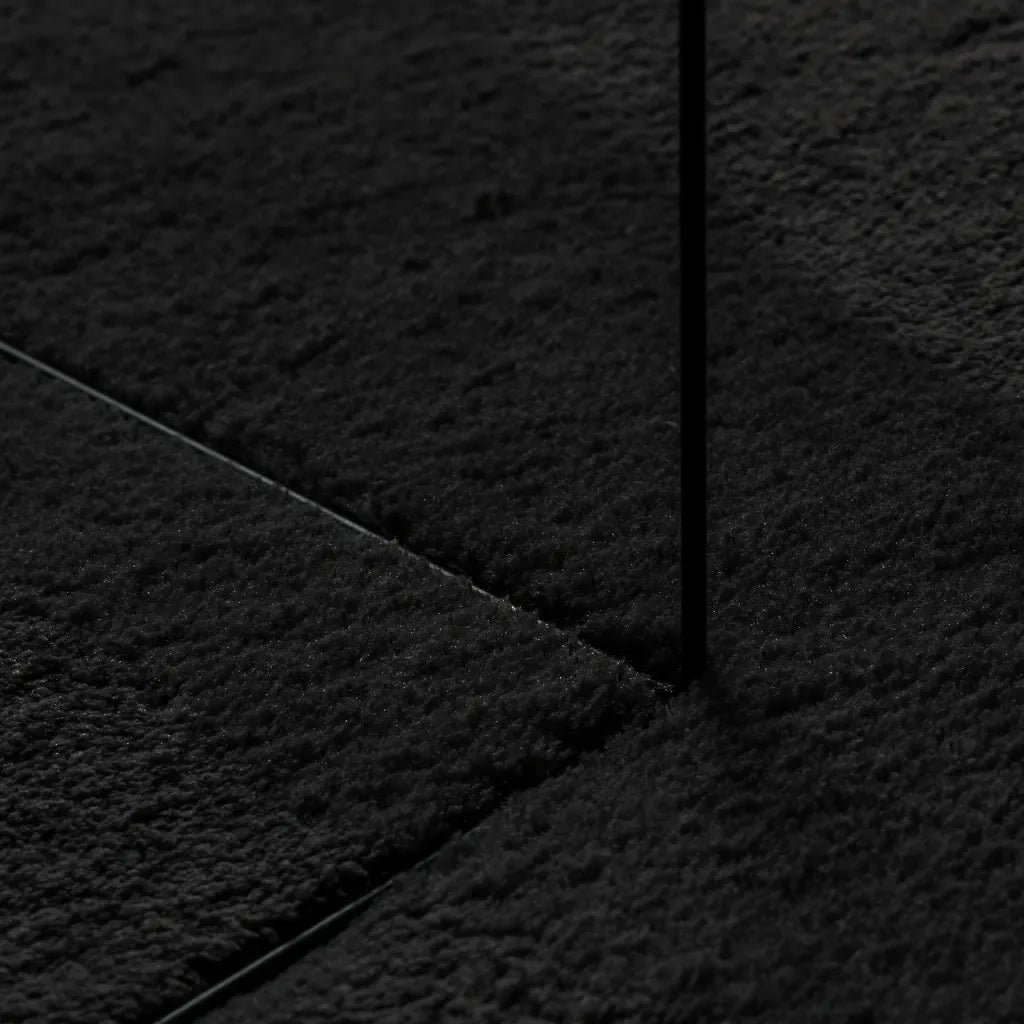 Tappeto a Pelo Corto HUARTE Morbido e Lavabile Nero 80x200 cm 375110