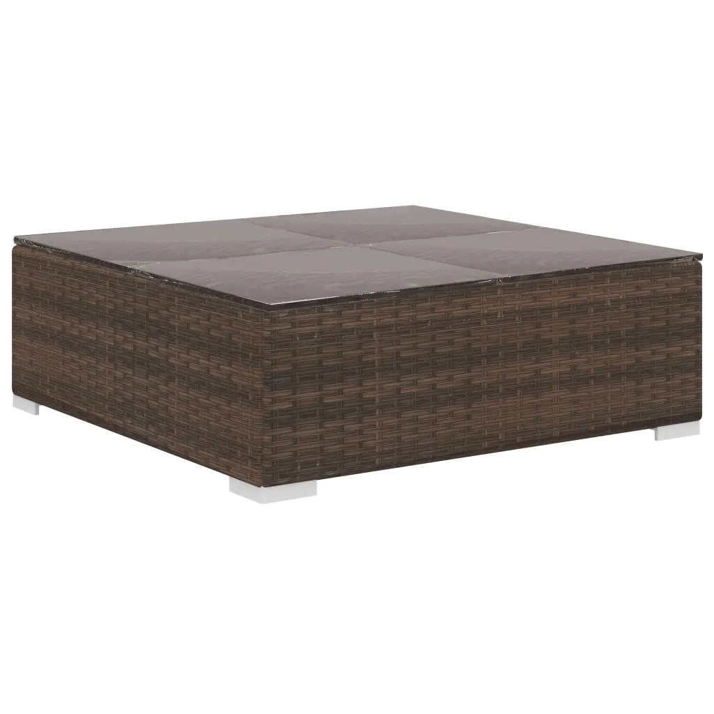 Set Divani da Giardino 12 pz con Cuscini in Polyrattan Marrone 41262