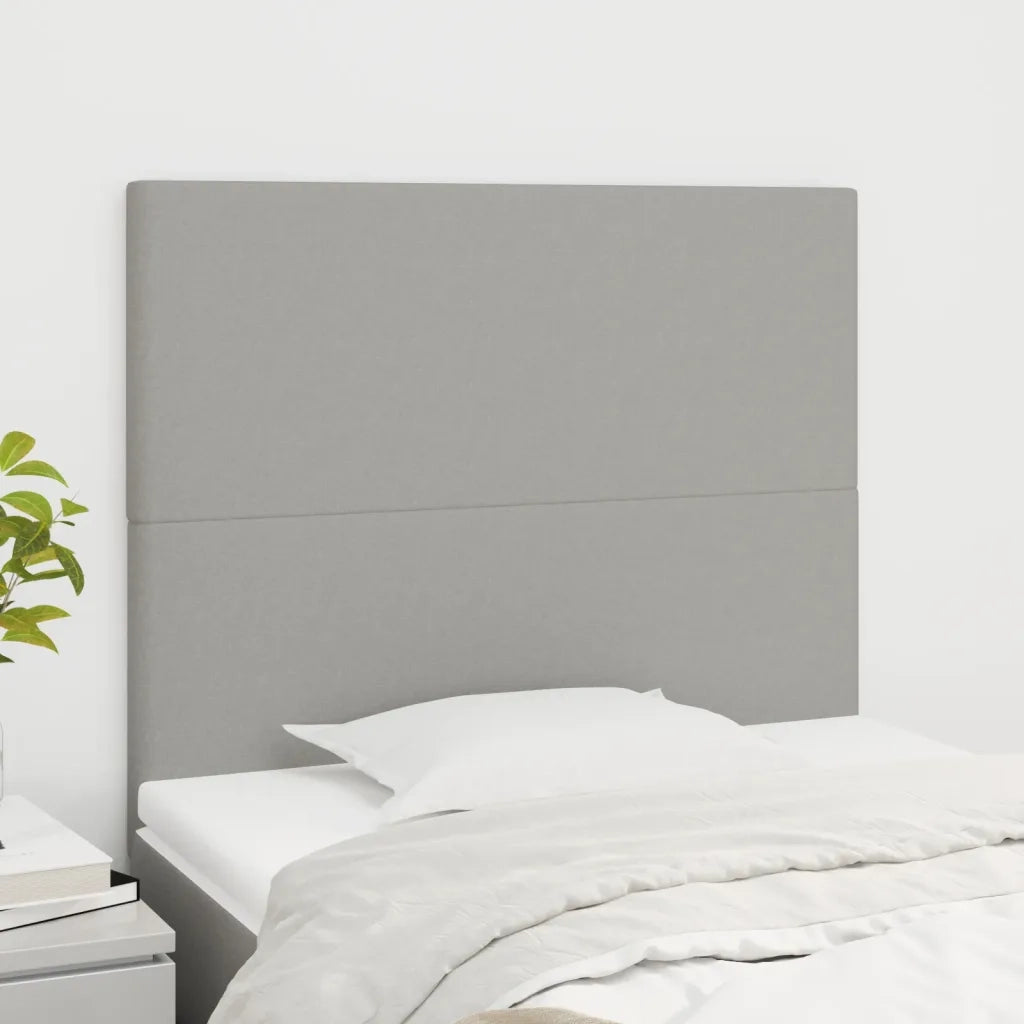 Testiera | Testata Grigio Chiaro 100x5x118/128 cm Tessuto