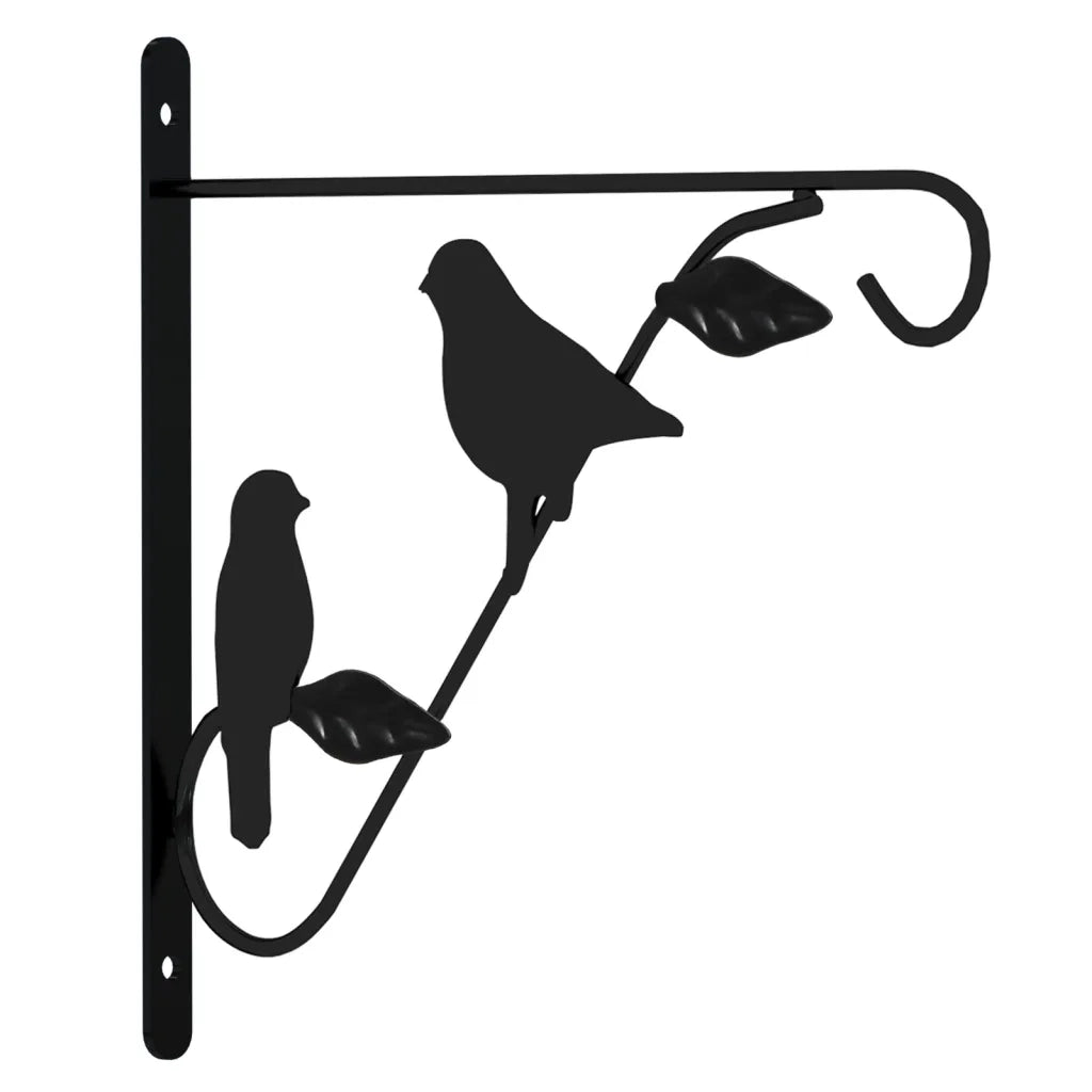 Set di 4 supporti versatili per cesti sospesi per giardino e terrazza 29,5 x 26 cm in acciaio nero 02_0055340