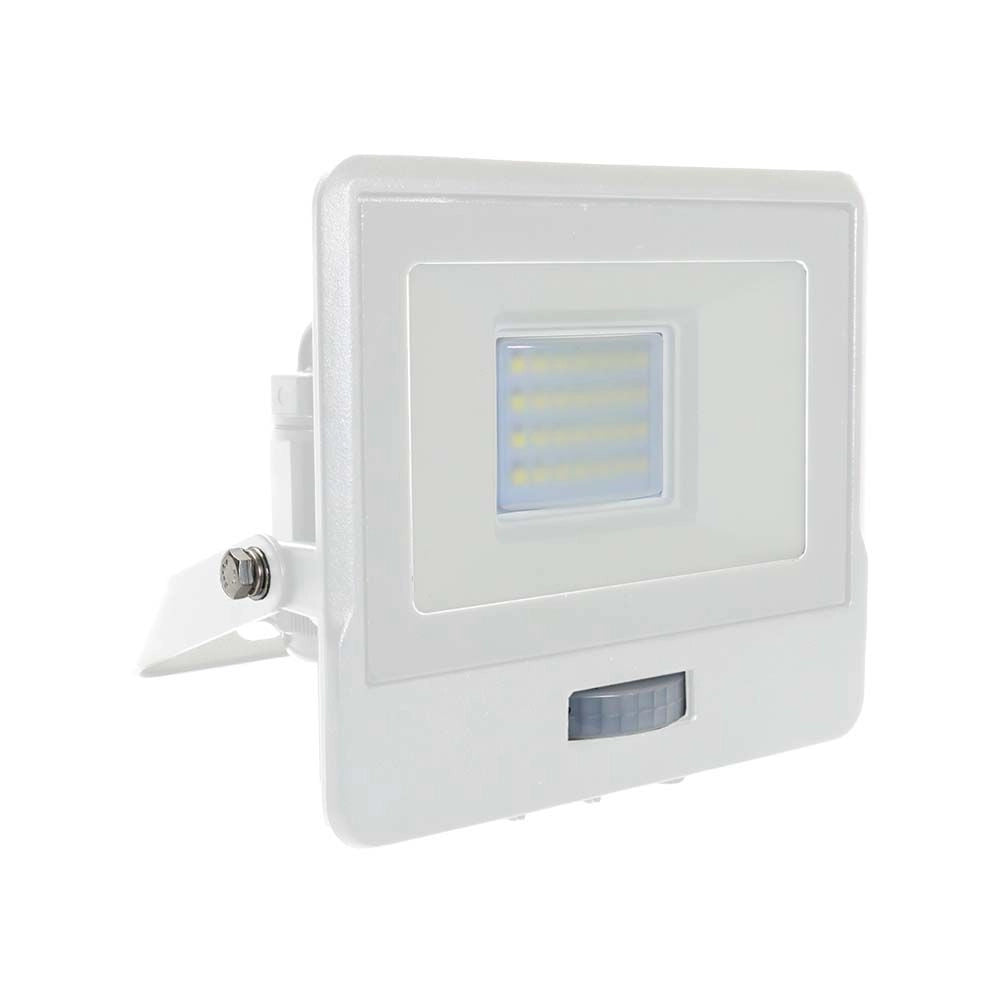 Proiettore LED 20W con Sensore PIR SAMSUNG Bianco 3000K 1470lm – V-TAC – VT-128S-W