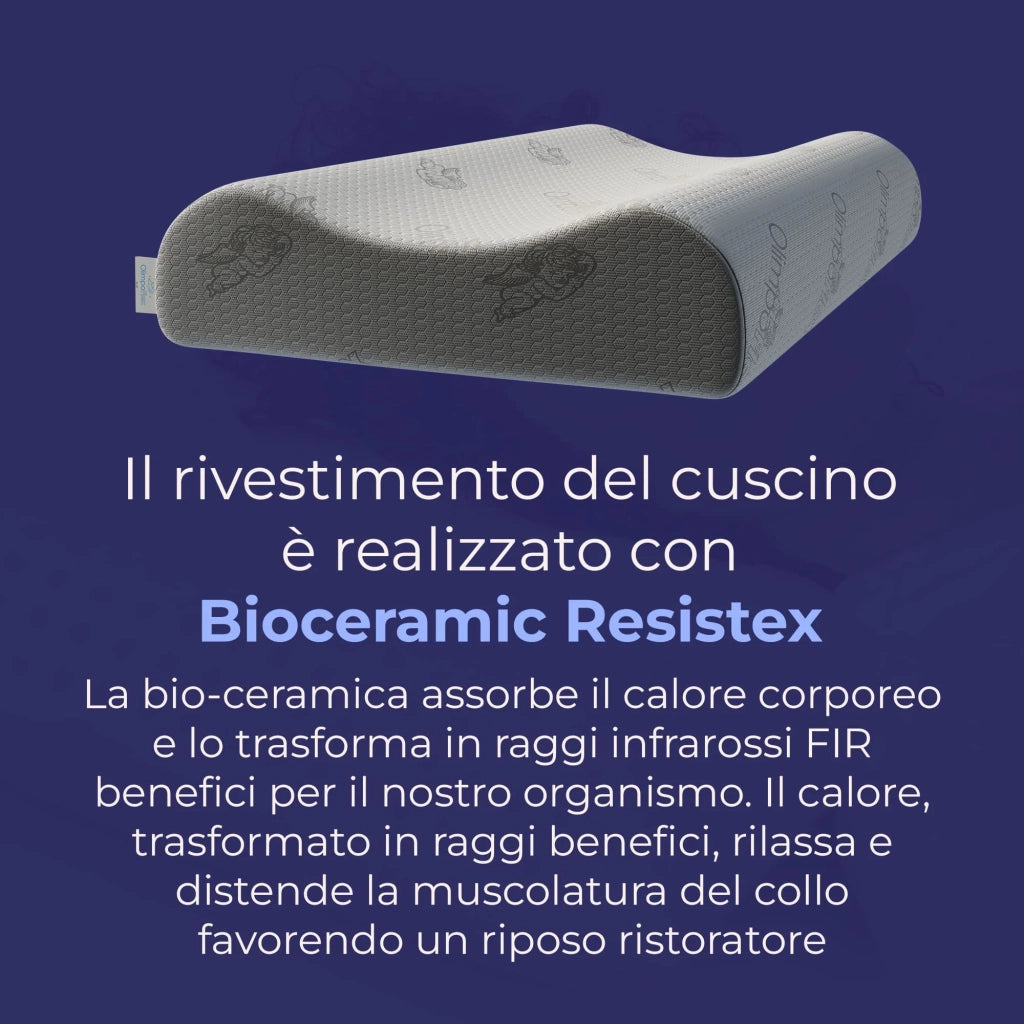 Cuscino in memory foam con Gel - Cervicale e Termoregolatore - Stop al Sudore - Kratos - 72x42x12/8/9cm