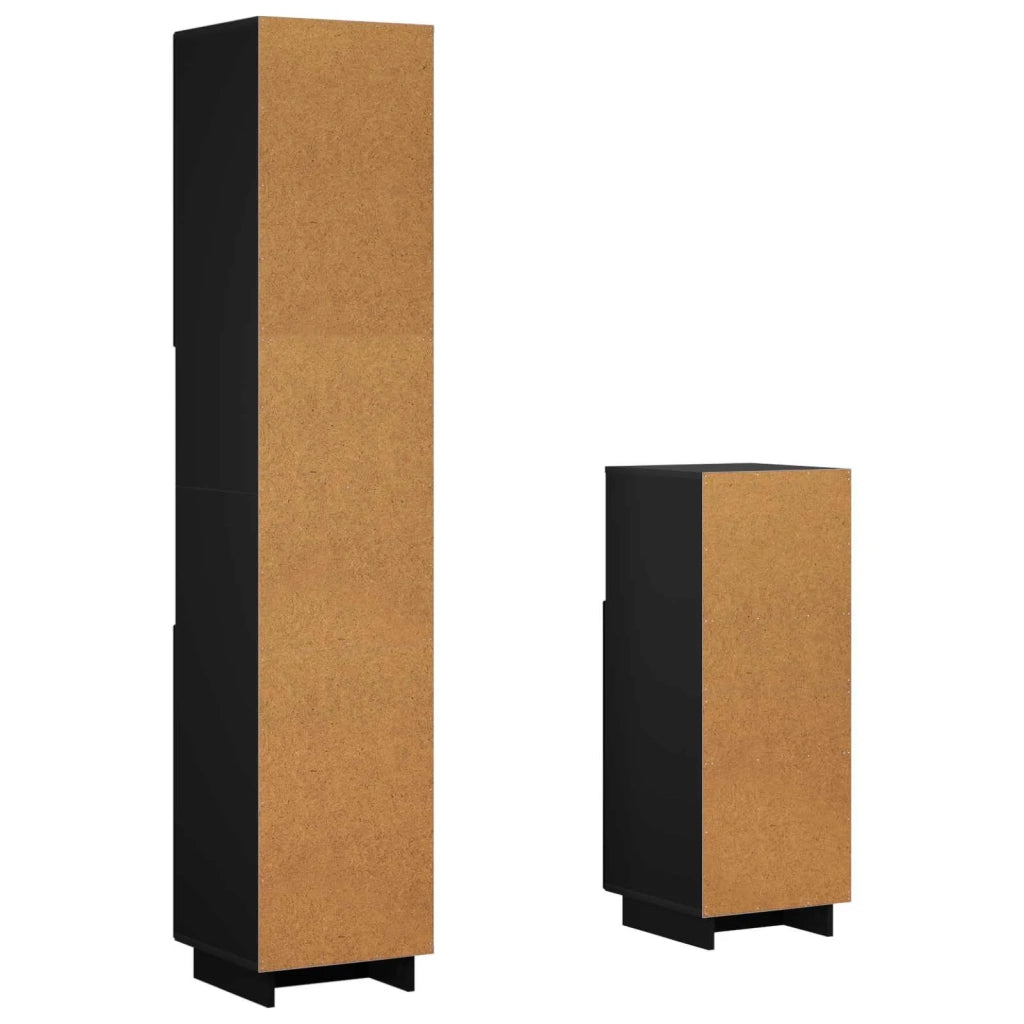 Set mobili da bagno 2 pz Nero Legno ingegnerizzato 3433101