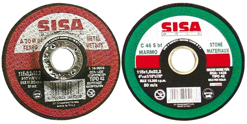 Sisa Mole DISCO ABRASIVO PIANO  per ferro Ø mm. 115x1,6x22,2 100.00 pz