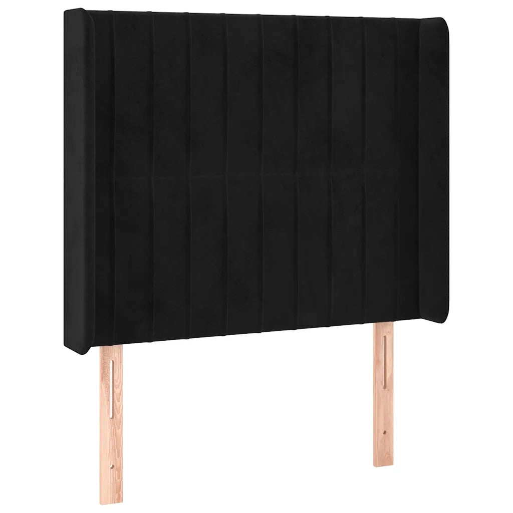 Testiera a LED Nera 103x16x118/128 cm in Velluto 3124330