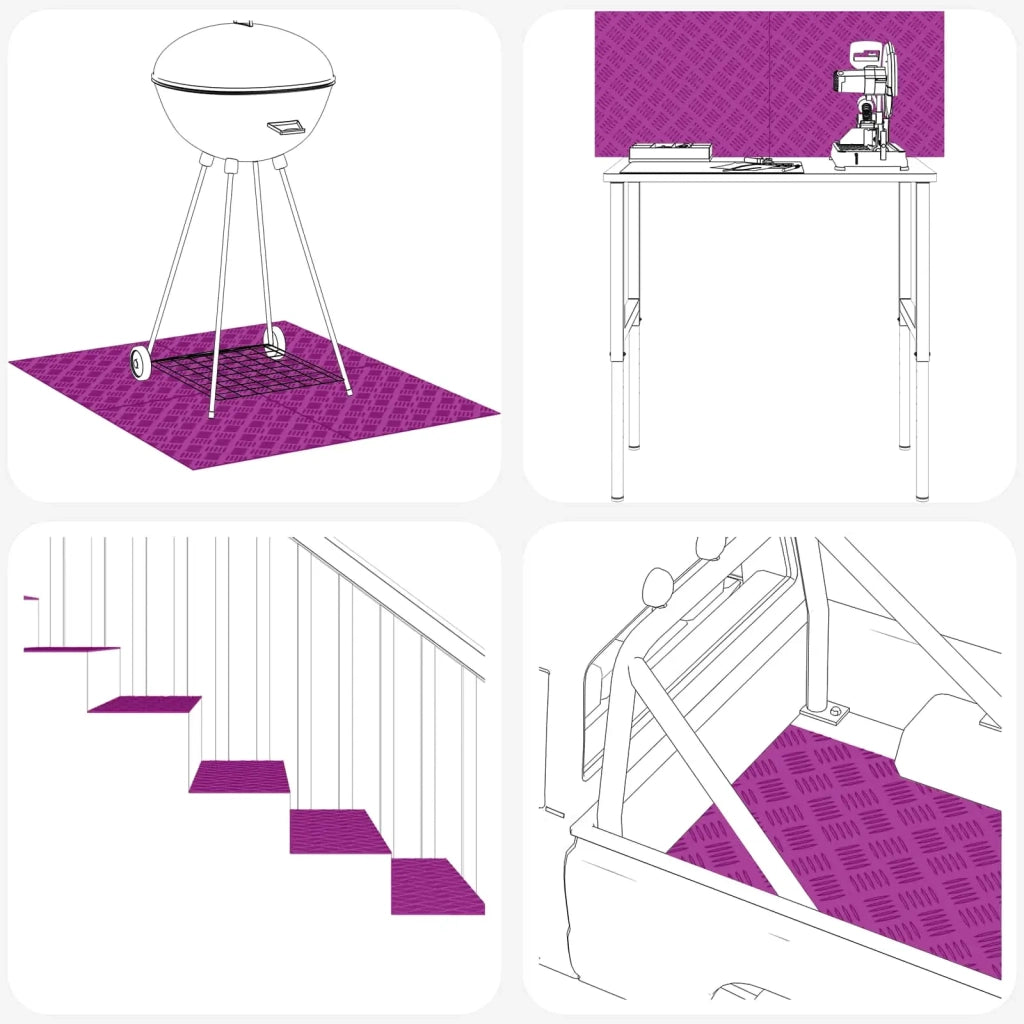 Gradini per Scale 2 pz | Tappetini per scale autoadesivi Argento 60 x 50 cm Alluminio