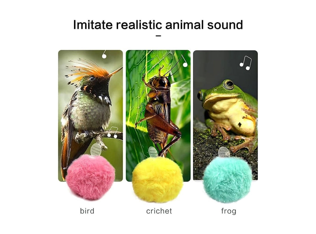 Gioco per Gatti 3 Palline di Peluche Interattive con Suoni di Animali ed Erba Gatta